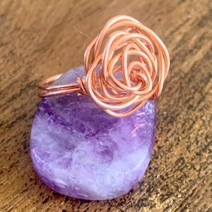 Handcrafted Copper Wire Rose Ring (US Size 6 & 8 Available)
